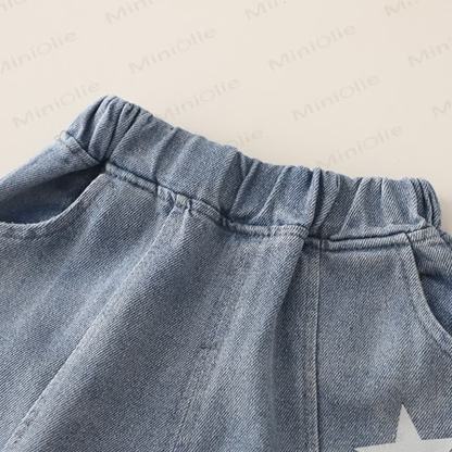 Toddler Baby Star Print Denim 3-piece Set - image 14