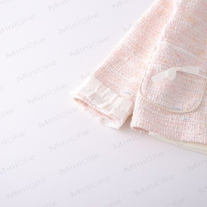 Toddler Girl Pink Tweed Cardigan and Denim 3-piece Set - image 7