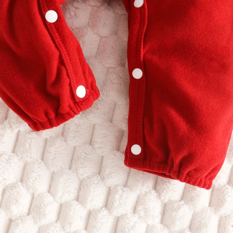 Baby Red Ruffle Bow Romper with Headband - image 7