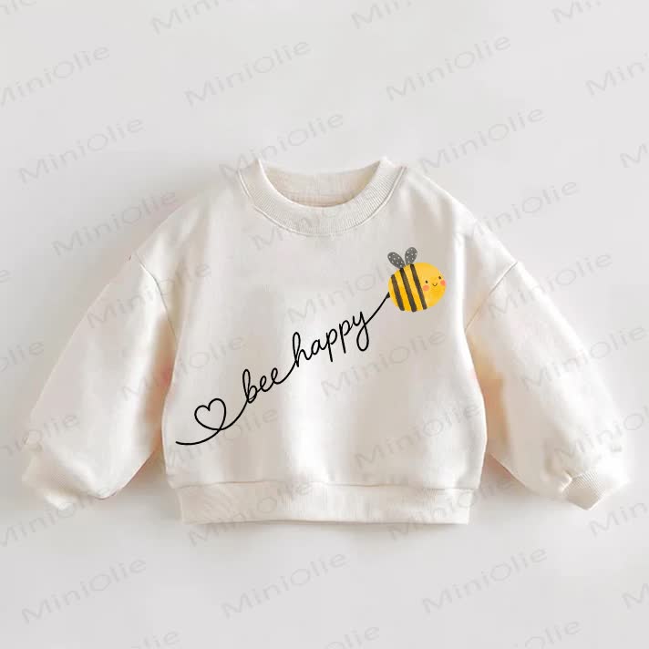 BEE HAPPY Baby Toddler Cream Sweatshirt - Cream - 3-5T - image 1