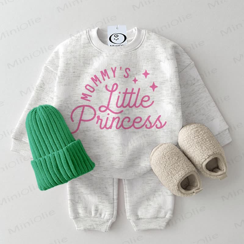 MOMMY'S LITTLE PRINCESS Baby Light Grey Sweatshirt 2-piece Set - Light Grey - 2-3T - image 1