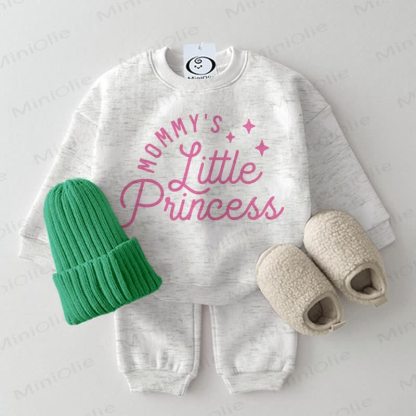 MOMMY'S LITTLE PRINCESS Baby Light Grey Sweatshirt 2-piece Set - Light Grey - 2-3T - image 1