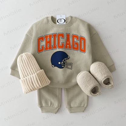 CHICAGO Baby Football Sweatshirt 2-piece Set - Grey Green - 2-3T - image 2