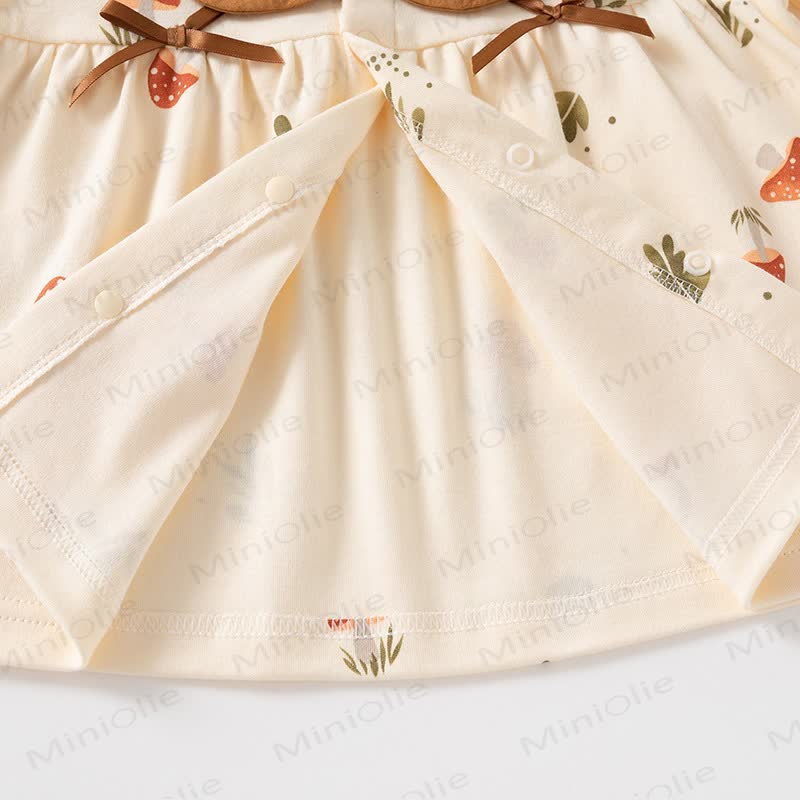 Baby Toddler Girl Brown Mushroom Floral 2-piece Set - image 4
