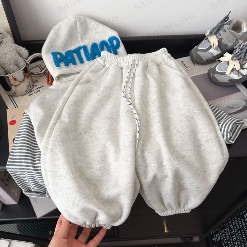 Toddler Gray Animal Patch Hoodie and Jogger 3-piece Set - image 6