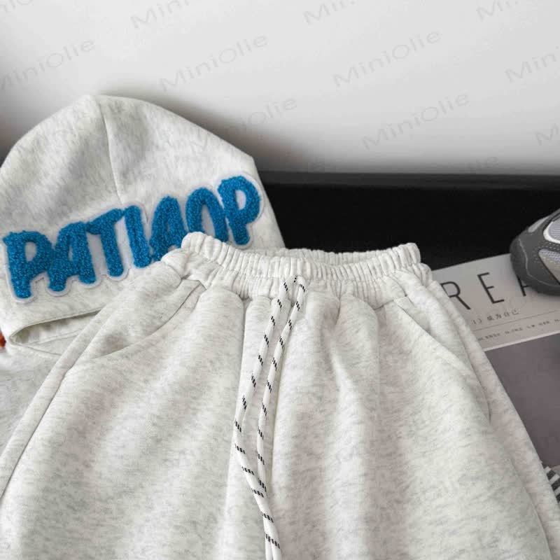 Toddler Gray Animal Patch Hoodie and Jogger 3-piece Set - image 7