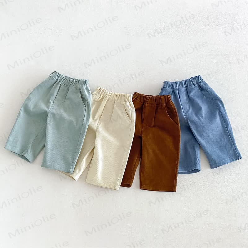 Baby Toddler Solid Color Corduroy Straight Leg Pants - image 1