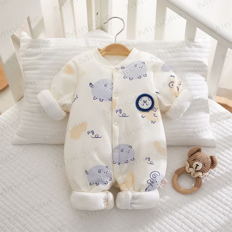 Baby Animal Print Padded Romper - Animal - 18-24M - image 1