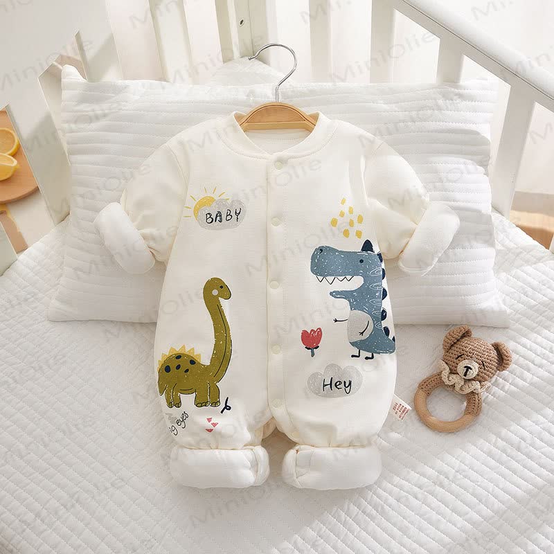 Baby Animal Print Padded Romper - Dino - 18-24M - image 2