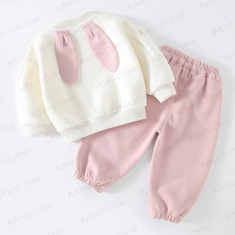 Baby Toddler Girl Bunny Sweatshirt and Jogger 2-piece Set - image 1