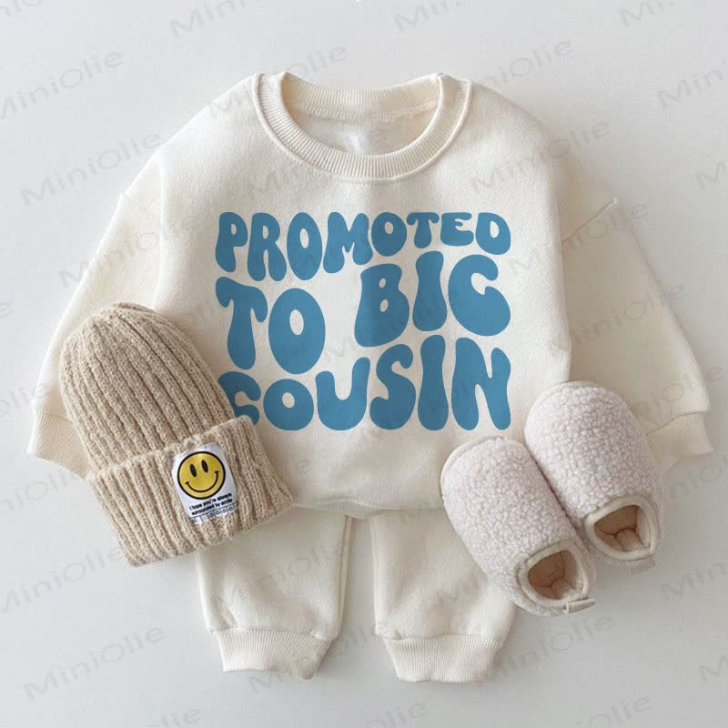 PROMOTED TO BIG COUSIN Baby White Sweatshirt 2-piece Set - White - 2-3T - image 1