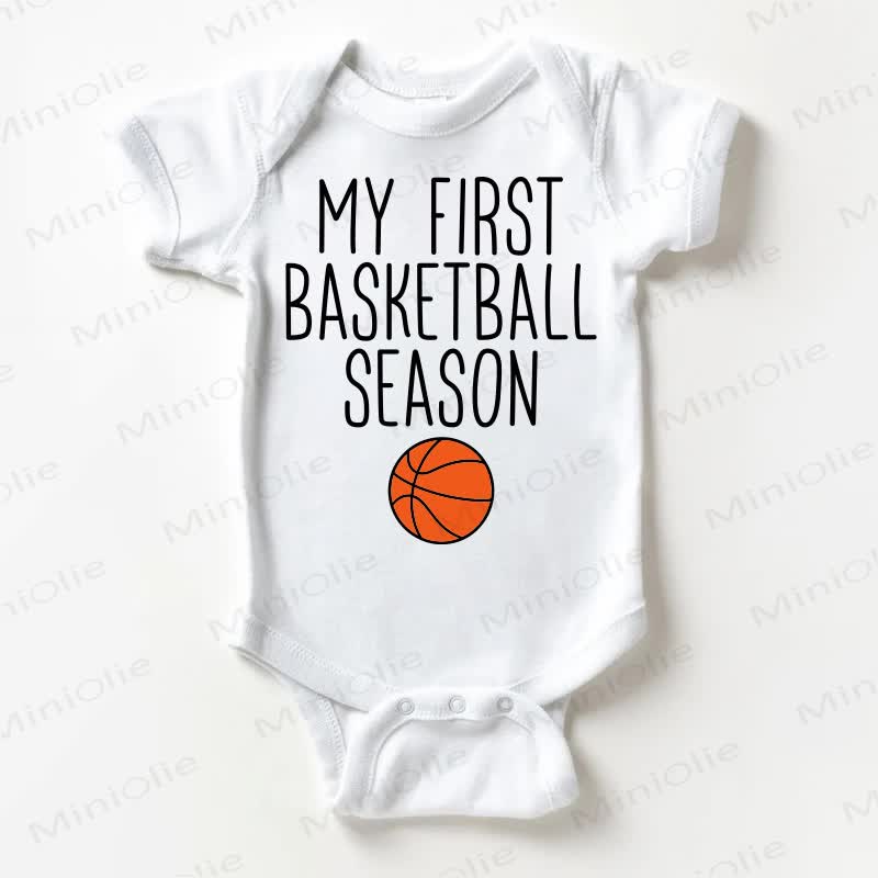 MY FIRST BASKETBALL SEASON Baby Bodysuit - White - 18-24M - image 1