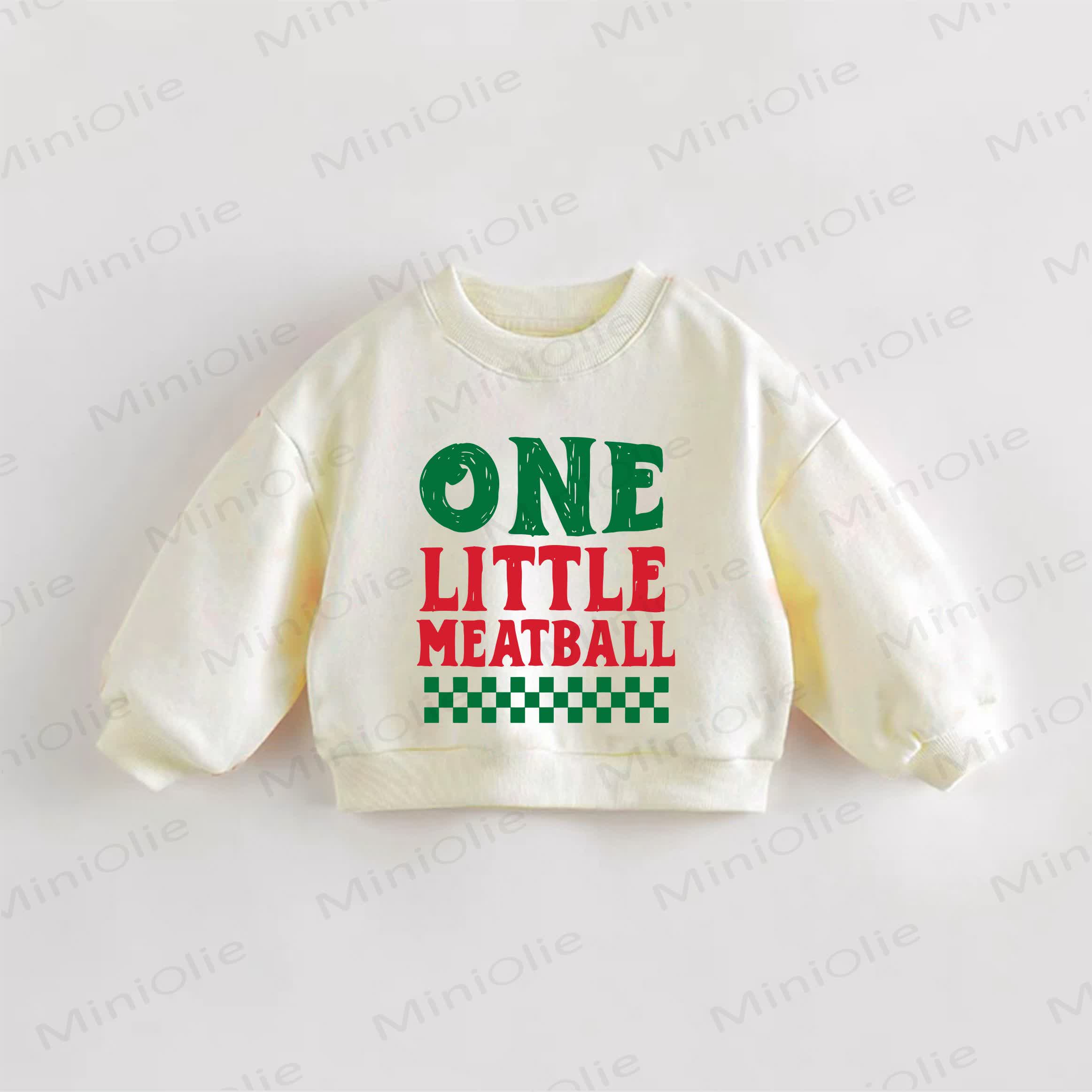 ONE LITTLE MEATBALL Baby Toddler Cream Sweatshirt - Cream - 3-5T - image 1