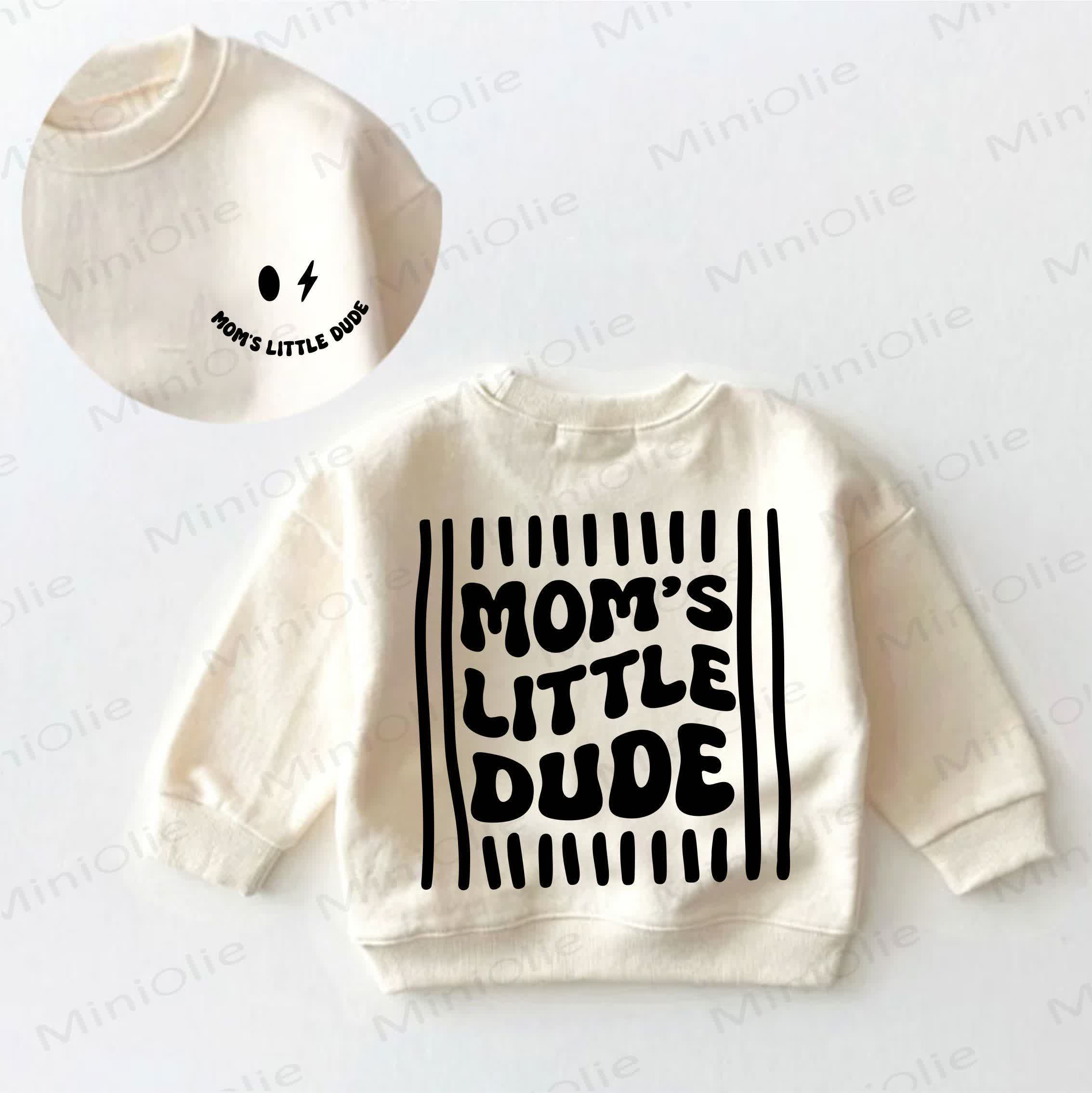 MOM'S LITTLE DUDE Baby Toddler Cream Sweatshirt - Cream - 3-5T - image 1