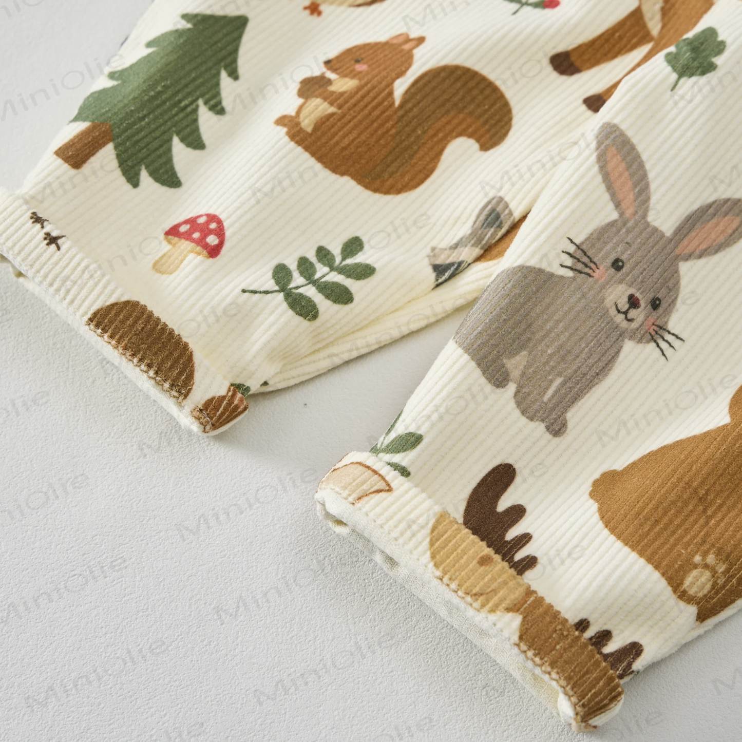 Baby Toddler Beige Animal Corduroy Pocket Overalls - image 3