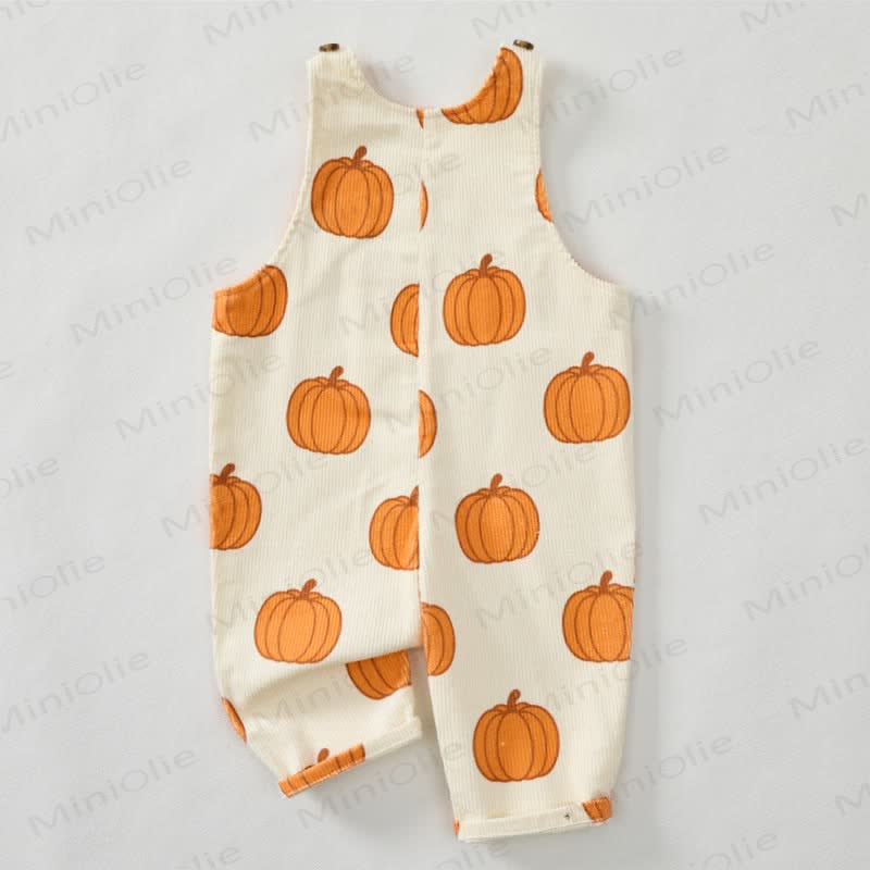 Baby Toddler Pumpkin Beige Corduroy Pocket Overalls - image 2