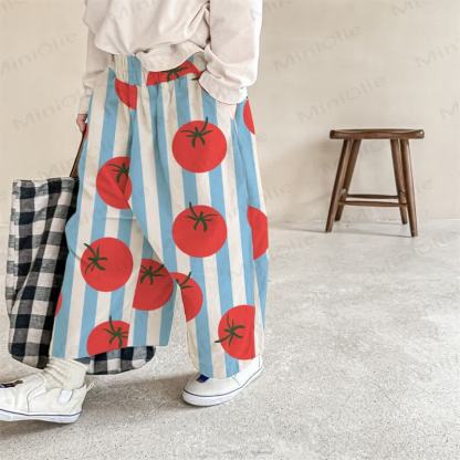 Baby White Tomato Striped Print Pants - White - 2-3T - image 1
