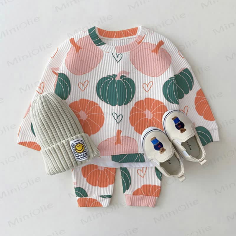 Baby White Pumpkin Waffle 2-piece Set - White - 2-3T - image 1