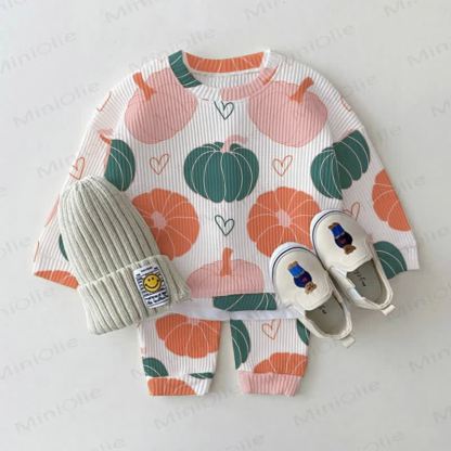 Baby White Pumpkin Waffle 2-piece Set - White - 2-3T - image 1