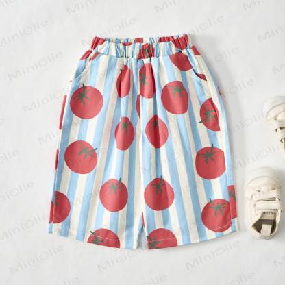 Baby White Tomato Striped Print Pants - image 2