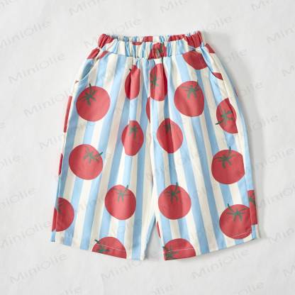 Baby White Tomato Striped Print Pants - image 3