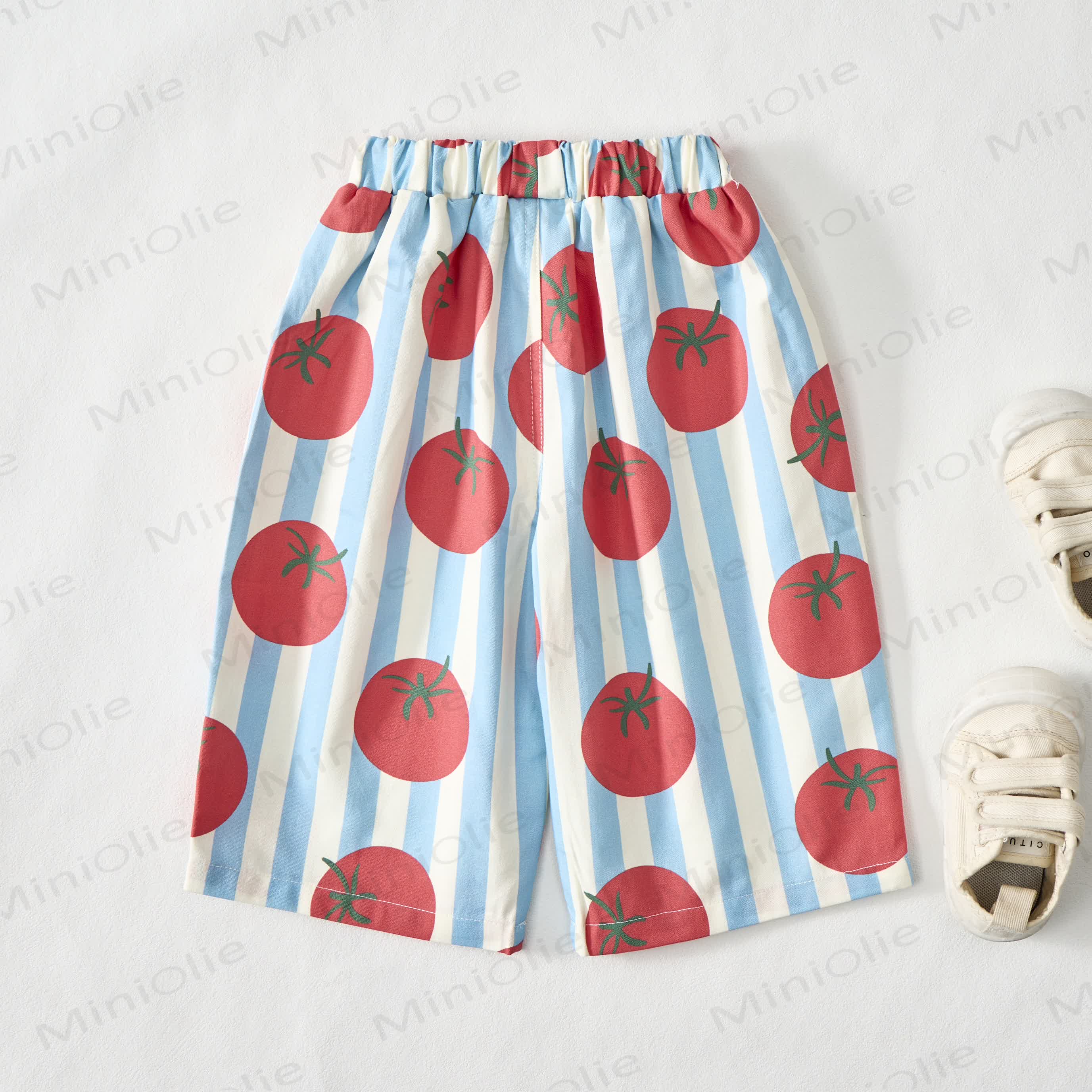 Baby White Tomato Striped Print Pants - image 4
