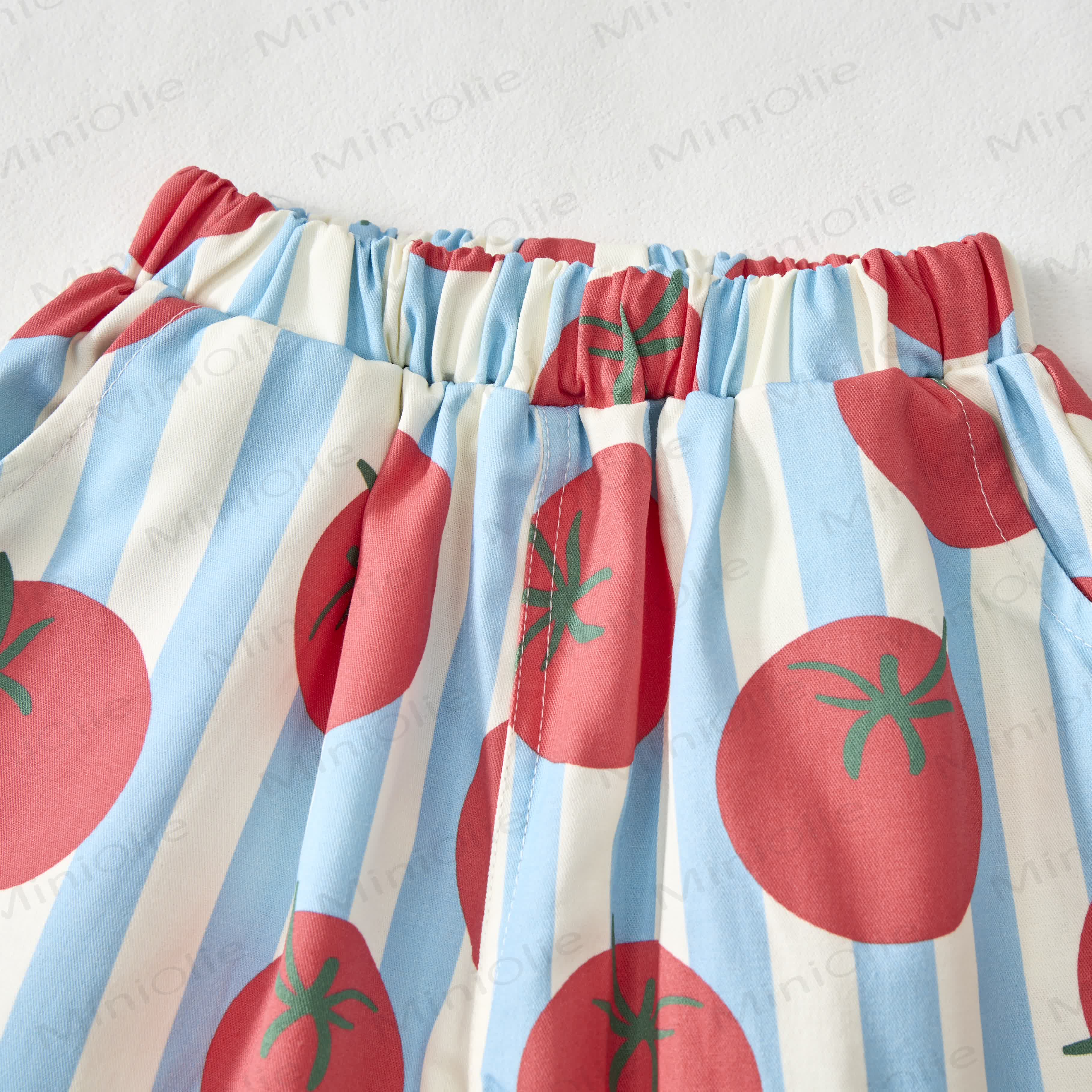 Baby White Tomato Striped Print Pants - image 6