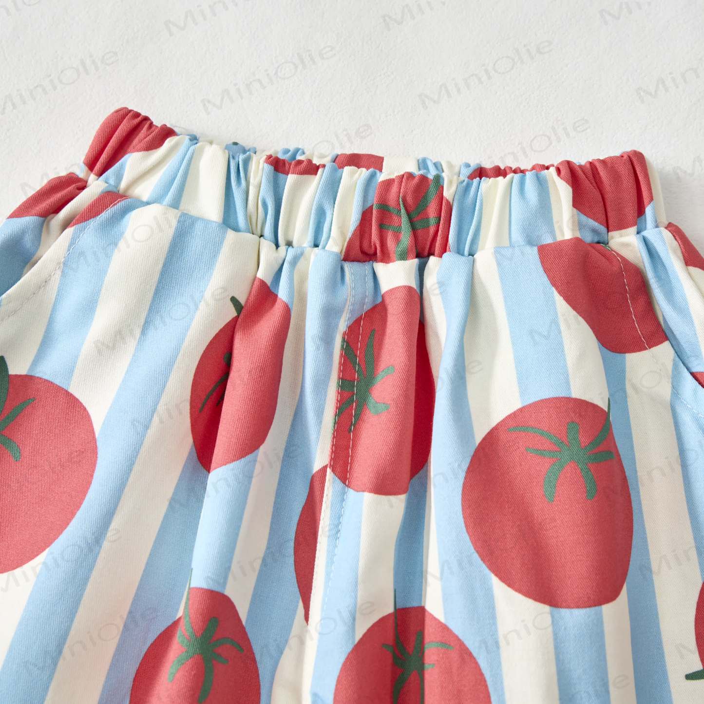Baby White Tomato Striped Print Pants - image 6