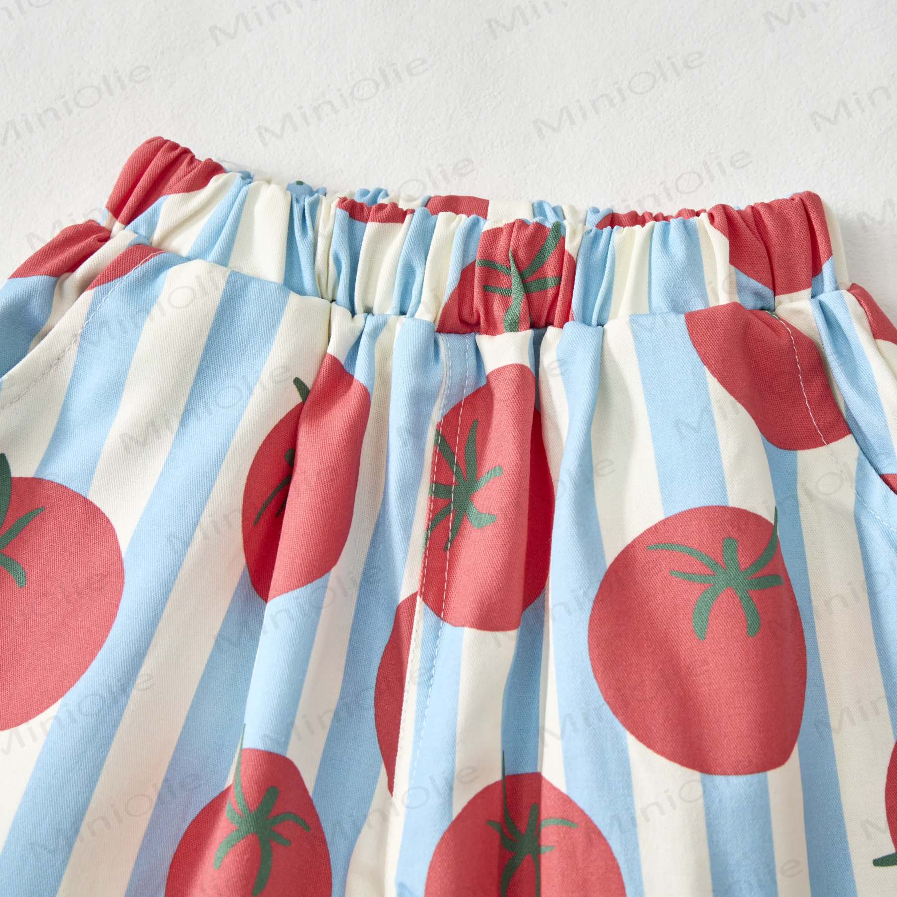 Baby White Tomato Striped Print Pants - image 6