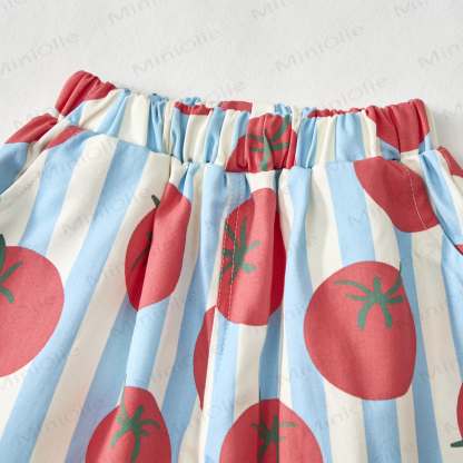 Baby White Tomato Striped Print Pants - image 6
