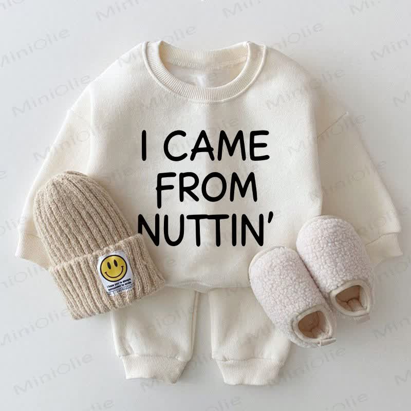 I CAME FROM NUTTIN' Baby White Sweatshirt 2-piece Set - White - 2-3T - image 1