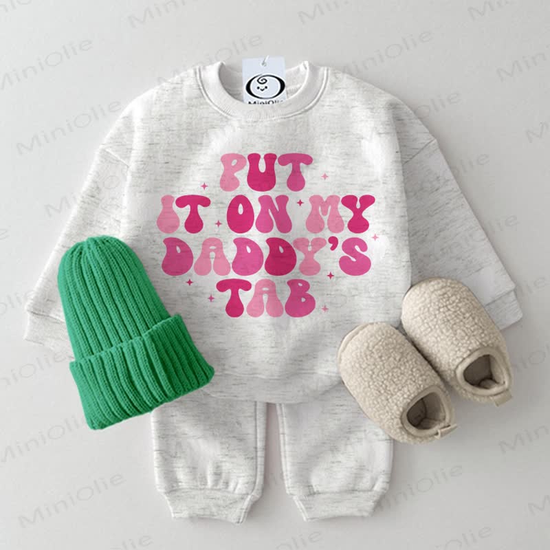PUT IT ON MY DADDY'S TAB Baby 2-piece Light Grey Set - Light Grey - 2-3T - image 1