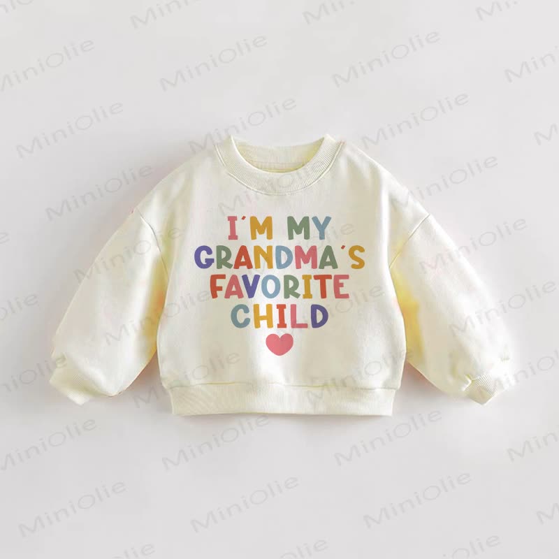 I'M MY GRANDMA'S FAVORITE CHILD Baby Toddler Cream Sweatshirt - Cream - 3-5T - image 1