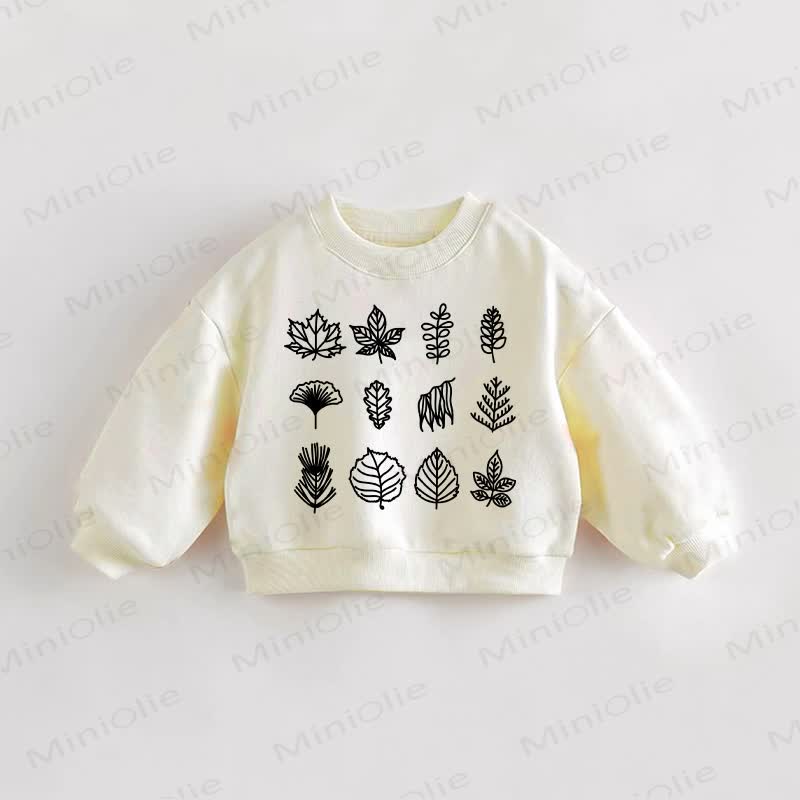 Baby Toddler Leaves Cream Sweatshirt - Cream - 3-5T - image 1