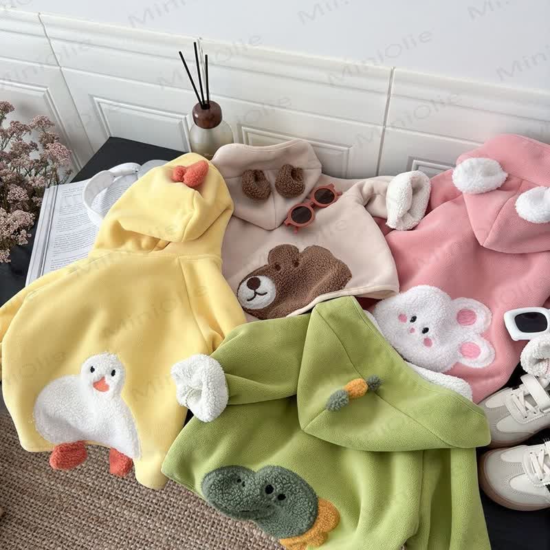 Baby Toddler Animal Plush Hooded Fleece Jacket - image 1