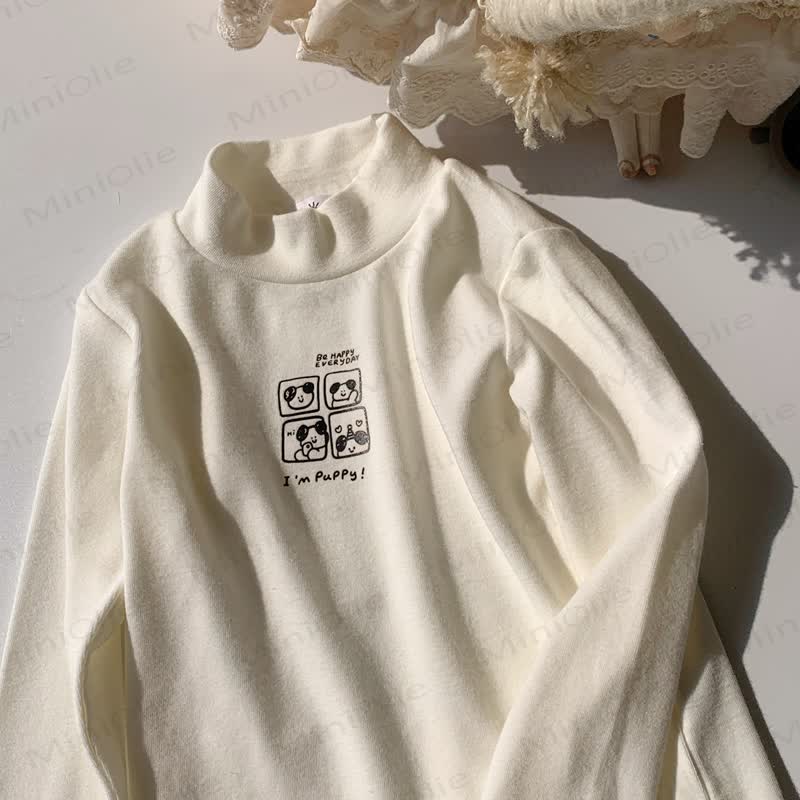 Toddler Casual Mock Neck Long Sleeve Tee - White - 10-11T - image 2