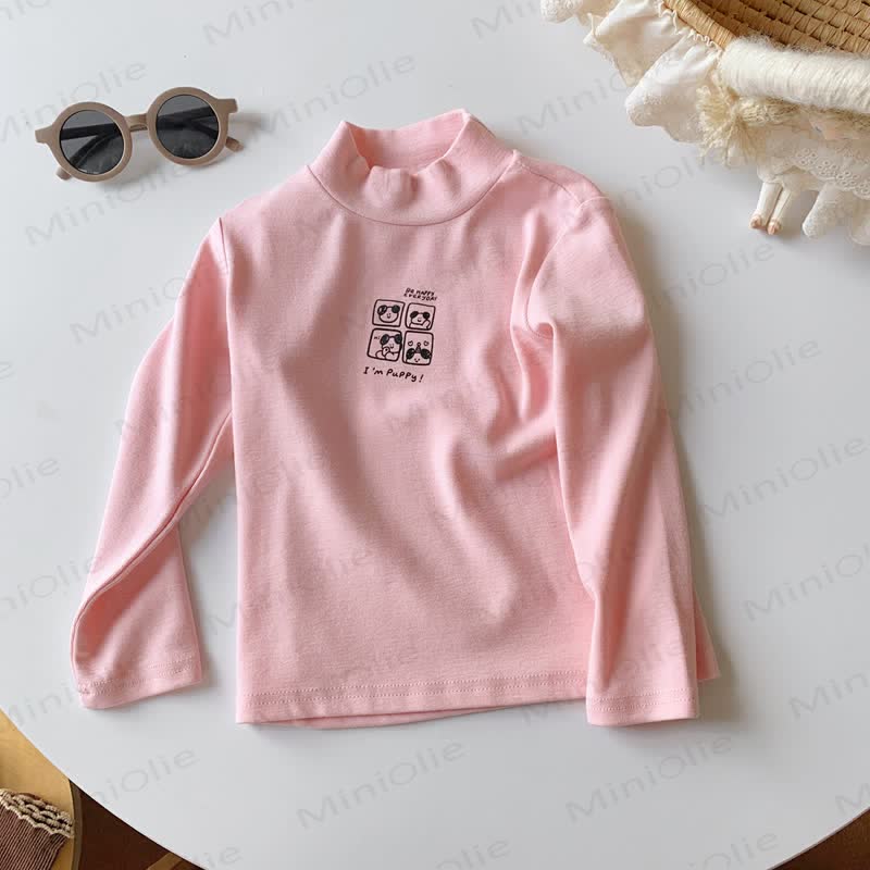 Toddler Casual Mock Neck Long Sleeve Tee - Pink - 10-11T - image 3