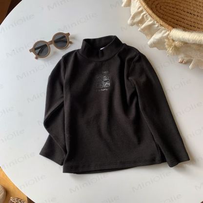 Toddler Casual Mock Neck Long Sleeve Tee - Black - 10-11T - image 5