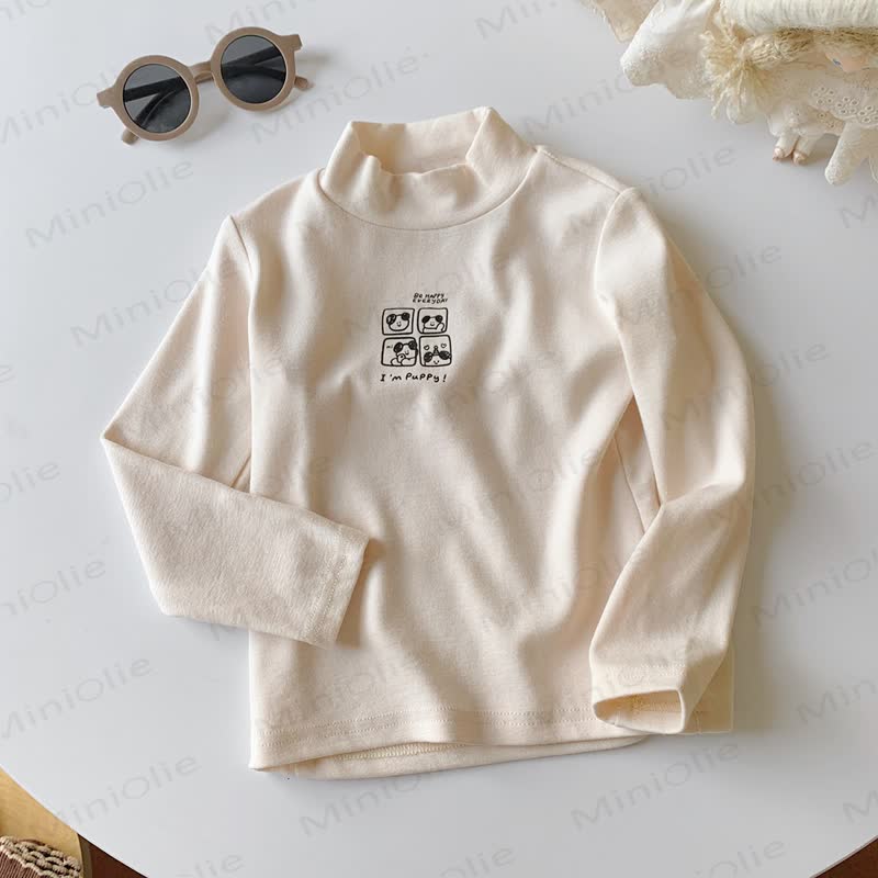 Toddler Casual Mock Neck Long Sleeve Tee - Beige - 10-11T - image 10