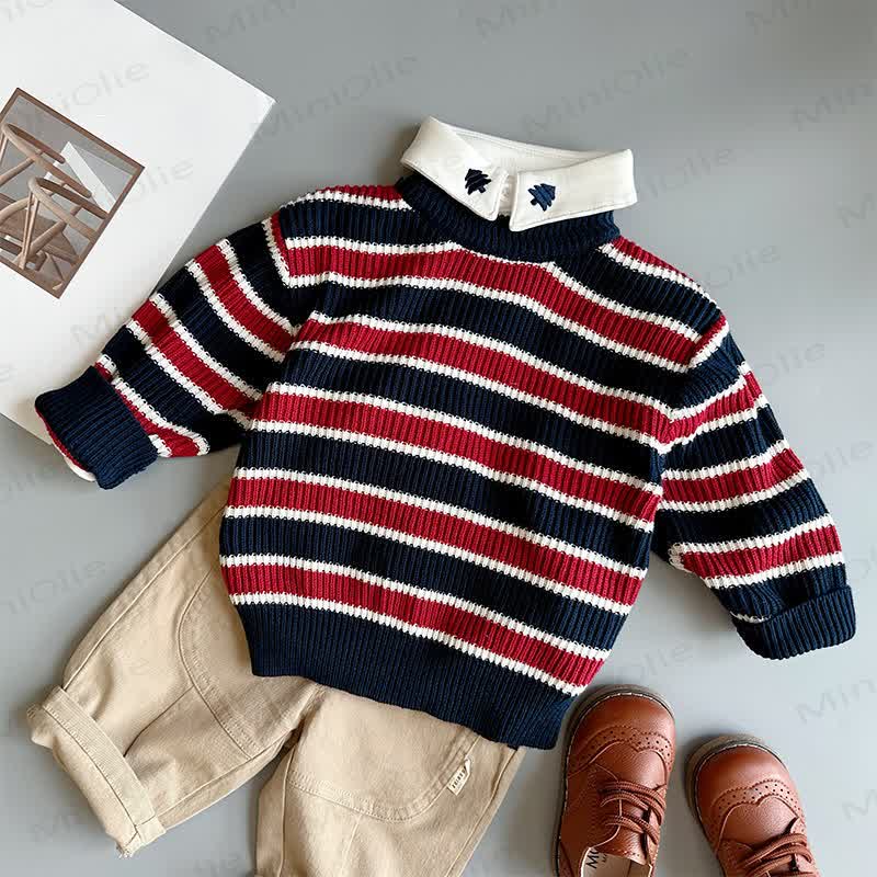 Baby Toddler Striped Knit Sweater or Khaki Pants - image 1