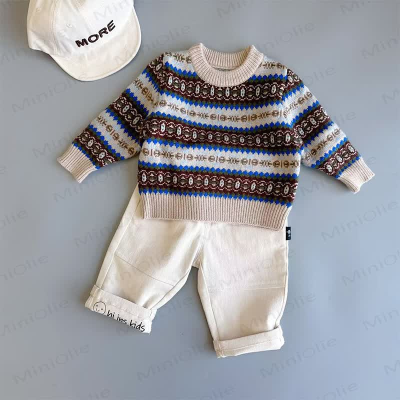 Baby Toddler Boy Knit Sweater or Pants - Beige - 6-7T - image 3
