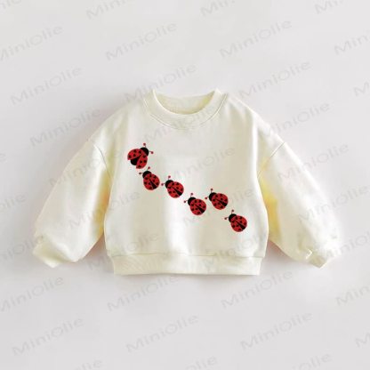 Baby Toddler Ladybug Cream Sweatshirt - Cream - 3-5T - image 1