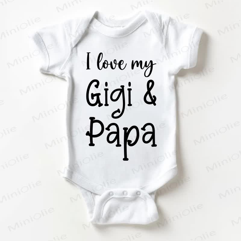 I LOVE MY GIGI & PAPA Baby Bodysuit - White - 18-24M - image 1