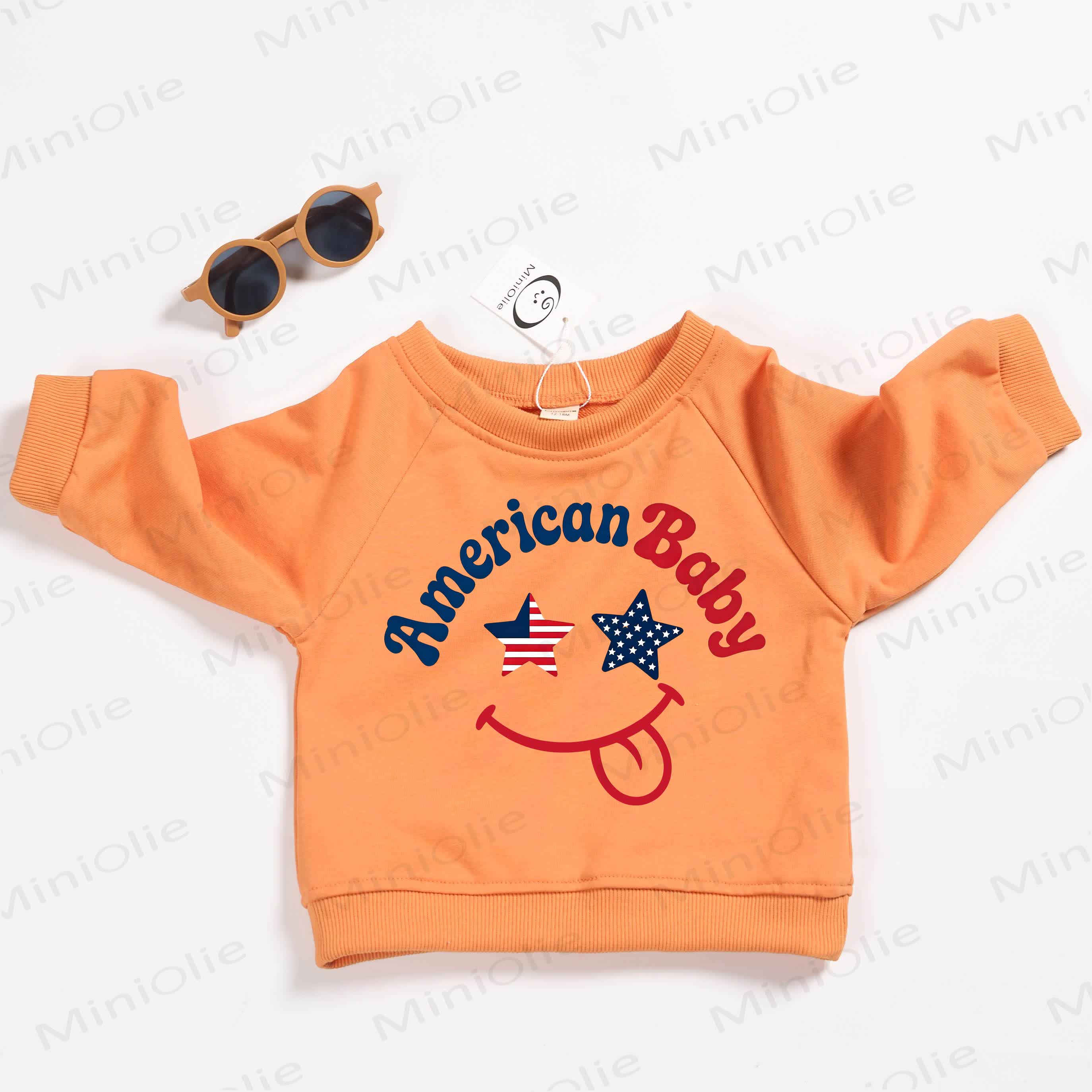 AMERICAN BABY Baby Toddler Orange Sweatshirt - Orange - 3-5T - image 1