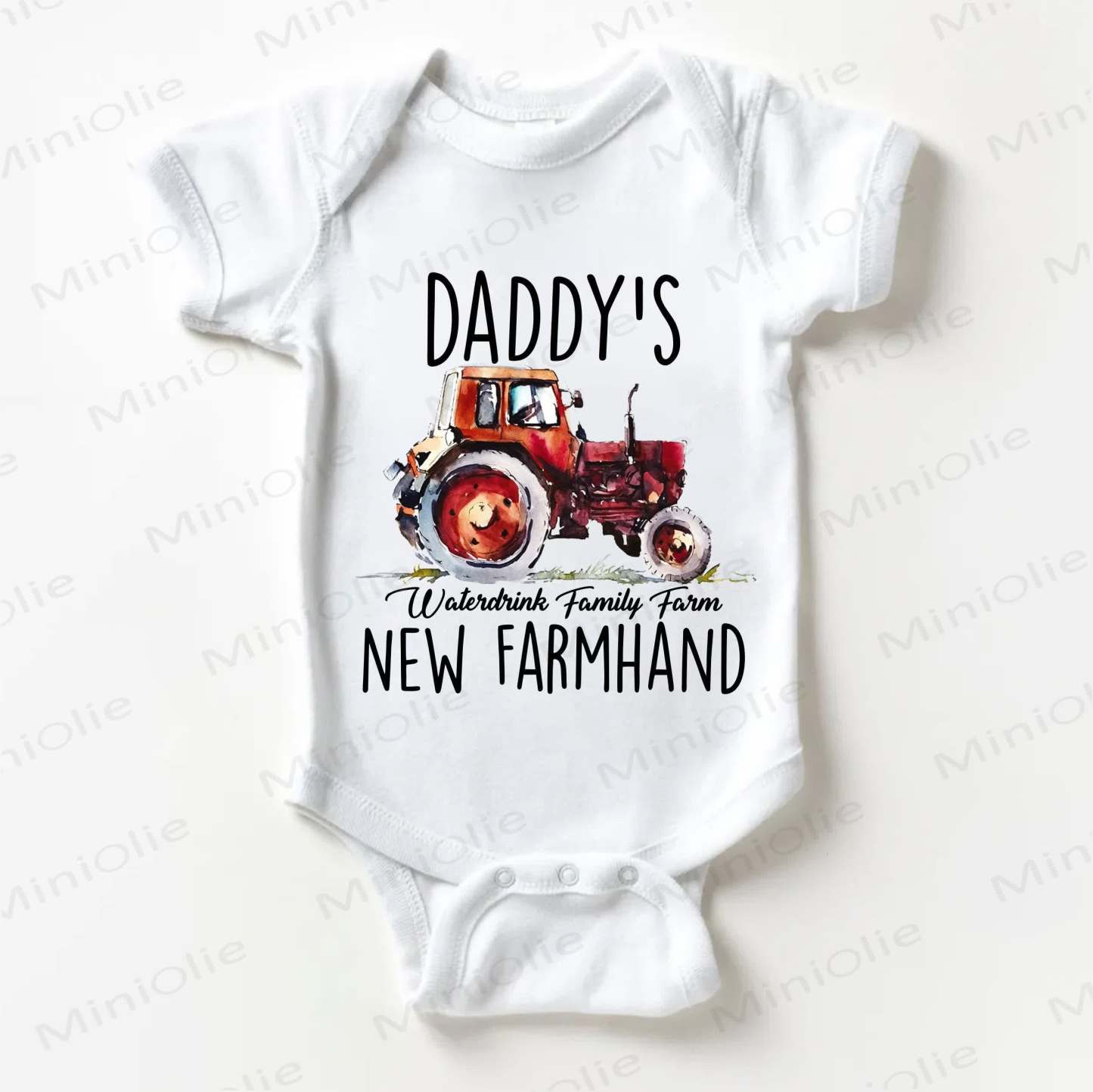 DADDY'S NEW FARMHAND Baby White Bodysuit - White - 18-24M - image 1