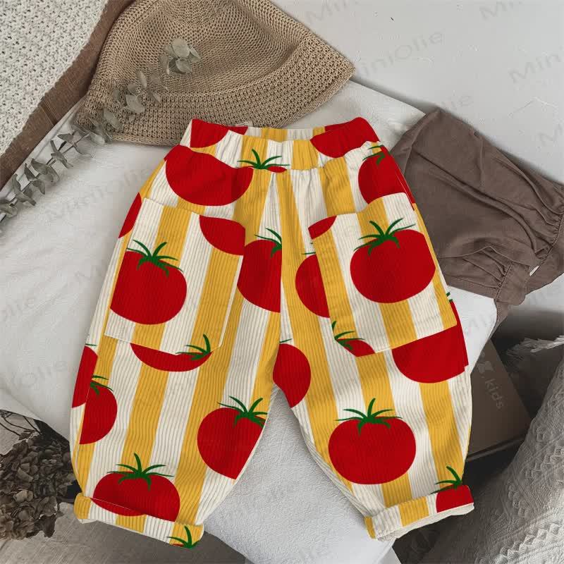 Baby Toddler Striped Tomato Beige Cord Pants - Beige - 5-7T - image 1