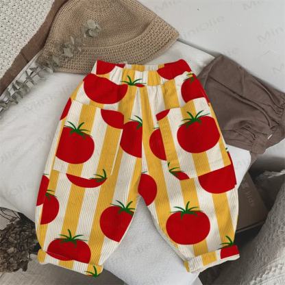 Baby Toddler Striped Tomato Beige Cord Pants - Beige - 5-7T - image 1