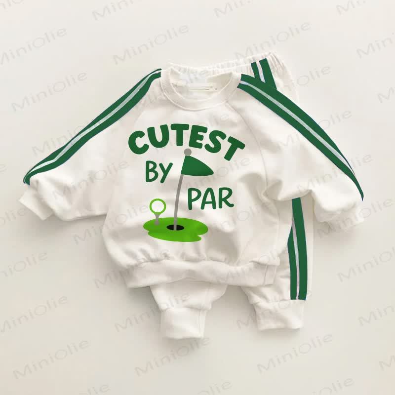 CUTEST BY PAR Baby Toddler Golf Green Striped 2-piece Set - White&Green - 3-5T - image 1