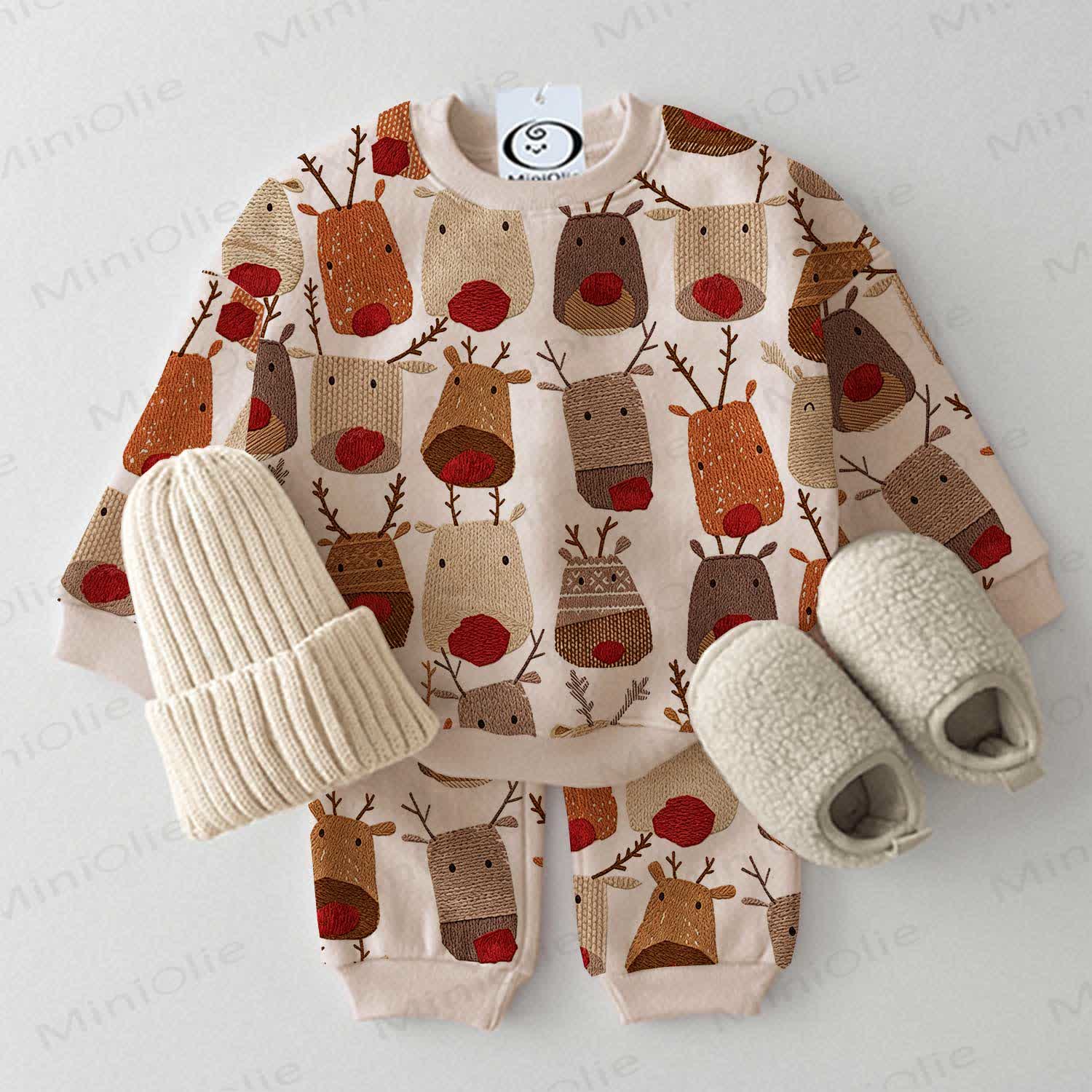 Baby Deers 2-piece Set - Beige - 3-5T - image 1