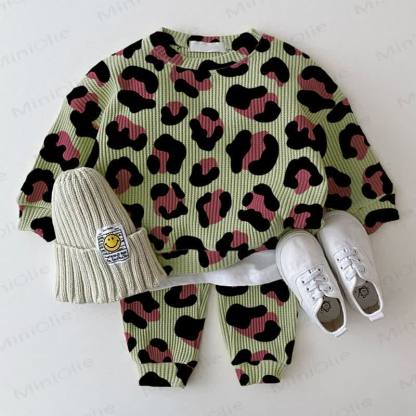 Baby Green Waffle Leopard 2-piece Set - Green - 2-3T - image 1